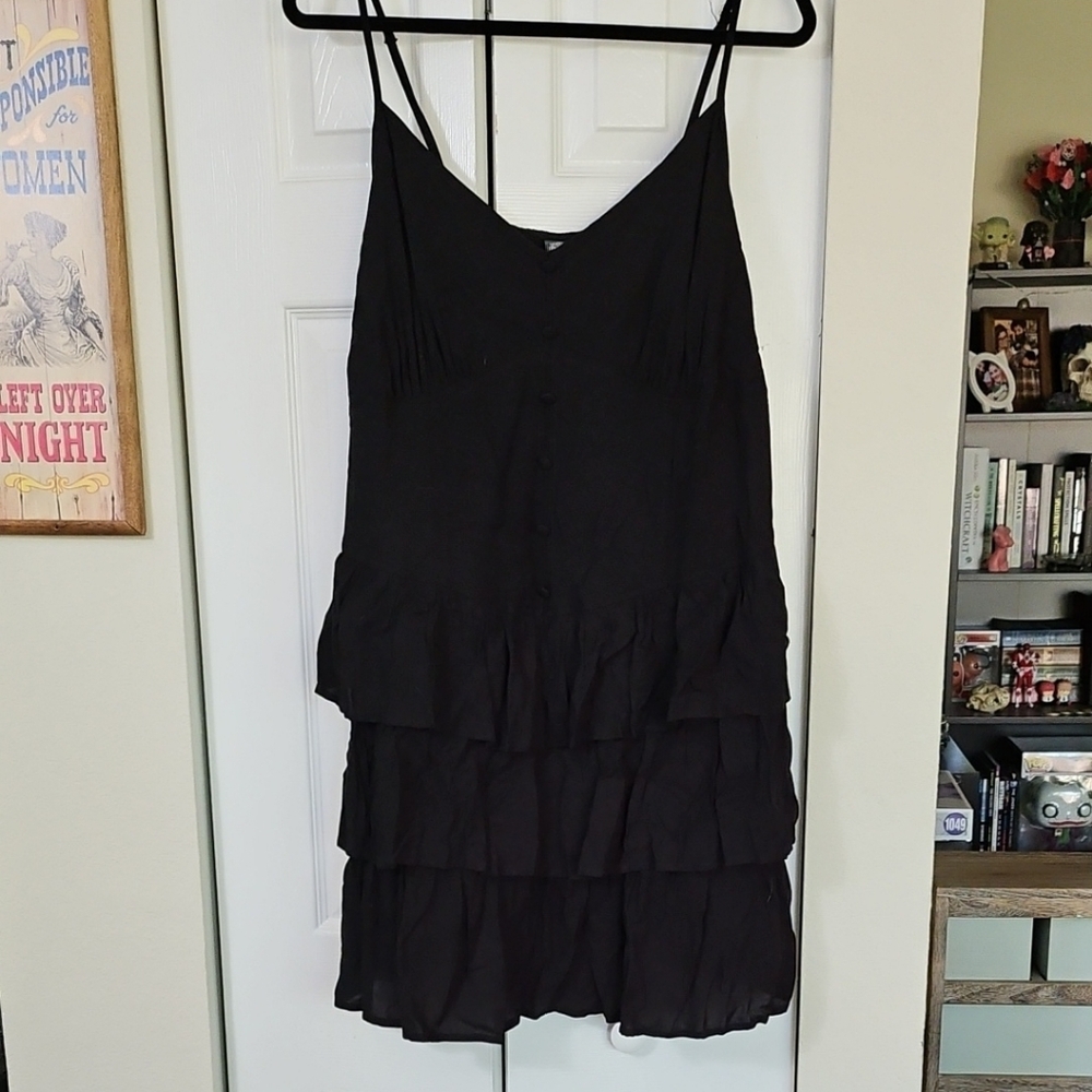 Wild Fable Black Ruffled Tiered Mini Dress
